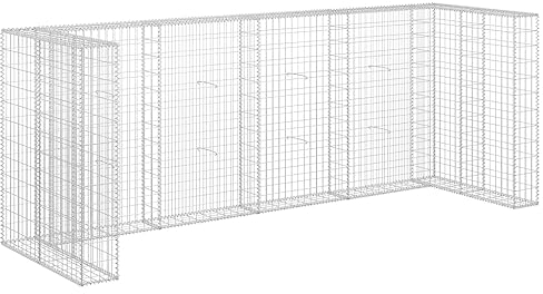 Abri Poubelle Extérieur, Cadre à Gabion pour Poubelle Conteneur pour Cache-Poubelle Mur en Gabion pour poubelles Acier galvanisé 320x100x120 cm
