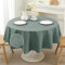 Rectangular Table Cloth Waterproof Wipe Clean Tablecloth, Oil-proof Linen Wipeable Tablecloths, Fashion Solid Color Round Lace Table Cover for Kitchen Party Round 140cm(55in) Gray Blue