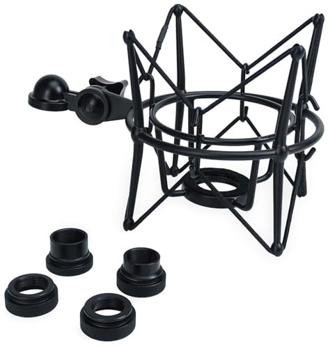 KEEPDRUM MS090B Mikrofon Spinne Shockmount elastische Halterung Schwarz