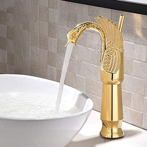 Waschtischarmaturen Schwanenhahn Vergoldet Waschbecken Wasserhahn Hotel Luxus Kupfer Gold Mischbatterien Heiße Und Kalte Wasserhähne