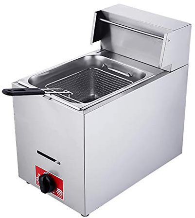 PGKTKCWH Friteuse à gaz Commerciale de Grande capacité 6 L, Machine à Frire Manuelle à tempérer pour la Maison avec Panier (6 L)