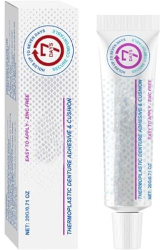 Prothesenkleber – Thermoplastischer Prothesenkleber, bequem, nicht klebend, 20 g, langlebiger Prothesenunterhalter, strafft lose Ober- und Unterprothesen und Teilprothesen