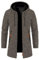 JUZILO Strickjacke Herren Lang Cardigan Mit Kapuze Reißverschluss Wintermantel Fleecejacke Slim Warm Casual Kapuzenjacke Leicht Outdoor Sportjacke