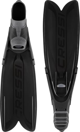 CRESSI Gara Turbo Flex Fins - Palmes Performantes Réactives Légères Unisexes Système Gara Modulaire et Lames Interchangeables pour Plongée Apnée Chasse sous Marine Snorkeling, Noir