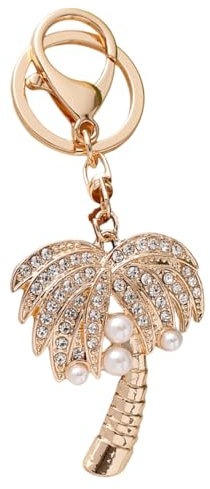 Biniveil Palm Tree Keychain - Palm Tree Keyring Ornament,Palm Tree Keychains for Women and Girls, Backpack Keyrings, Purse Charm