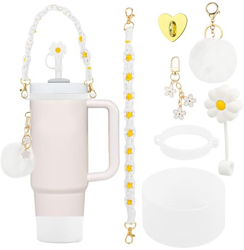 VMUTGA Stanley Cup Accessoires Blanche, Accessoire Stanley Cup, Bande Antidérapante pour Bouteille d'eau, avec Stanley Cup 1100ml & 850ml