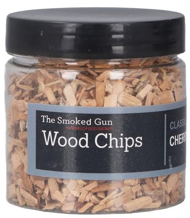 Trucioli di Legno per Affumicatura Ciliegia - Sapore Naturale Frutta per Cocktail e Carne Affumicata, Generazione Rapida Fumo per Whisky, Accessorio Affumicatura Alimenti