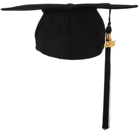 VALICLUD Matte Graduation Cap with 2025 Tassel Class of 2025 Graduation Hat Adjustable Mortarboard Hat Black