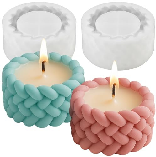 IBOPUXIU 2 Stampi in Silicone per Candele, Riutilizzabili Stampi per Candele, 3D Vasi di Fiori Stampi in Silicone per Cemento, Gesso, Resina Epossidica, Sapone, Cioccolato, Aromaterapia