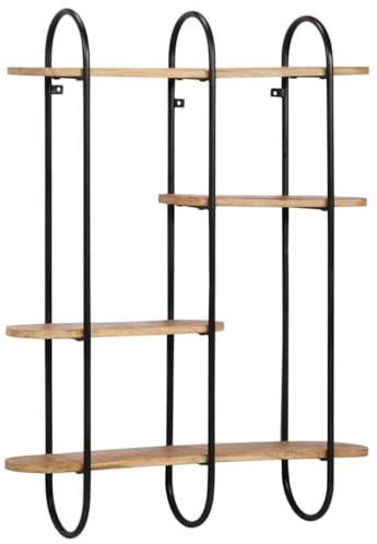 vidaXL Wall Shelf 90x20x116.5 cm Solid Rough Wood Mango, floating shelf, wall floating shelf, wall display shelf, wall-mounted shelf, wall shelf unit