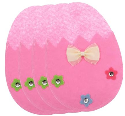 EXQUIMEUBLE 4 Piezas Bolsas de Cubiertos de Pascua de Soporte de Cubiertos Forma de Huevo para Decoración de Fieltro y Lavable para Fiestas de Primavera y Picnics