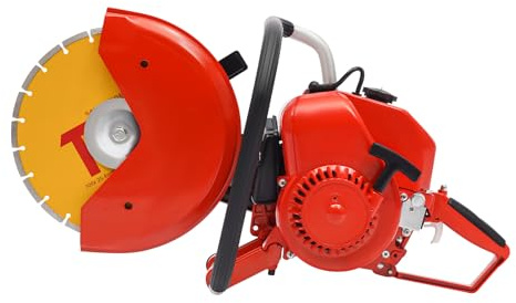 12in 2 Takt Benzin Betonschneider Betonsäge Scheibendurchmesser 308mm, 10 mm Schnitttiefe,Benzin Motor Steinsäge Nass-/Trocken Steinschneidemaschine inkl. Diamant-Mauerwerk-Klinge