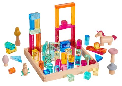 tickit Wooden Building Blocks & Crystal Gem Cubes Construction Set with | tickit Wooden Building Blocks & Crystal Gem Cubes Construction Set with Storage Tray is great for creative construction and.