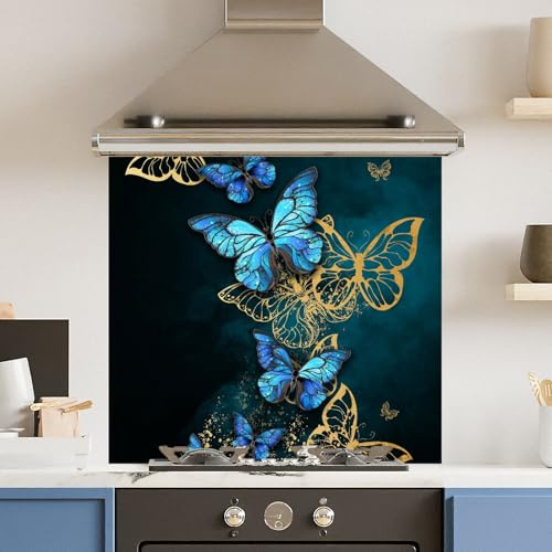 Premium 65 x 60cm Flower Fly 6mm Glass Toughened Kitchen Splashback