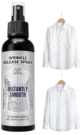 Dqsgiqe Remover for Clothing, 120 ml, Non-Iron Smoothing Solution for Textiles, Unfolding Spray Against , for T-Shirts, Blouses, Skirts, Suits, Dresses, Everyday and Travel