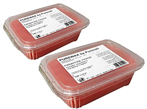 2 pains de 500 ml de paraffine FRAISE pour chauffe paraffine,Purespa By Purenail Soin des mains et des pieds Purenail TOP PROMO