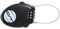CONTEC Fahrrad-Multifunktionsschloss Radio Lock, Zahlenschloss, 70 cm, 3-stelliger Sicherheitscode, Edelstahl-Seil, Aufrollmechanismus, Leicht, Schwarz