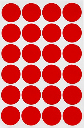 Klebepunkte Rot 25 mm runde Aufkleber – 2,5 cm Sticker 360 Stück von Royal Green
