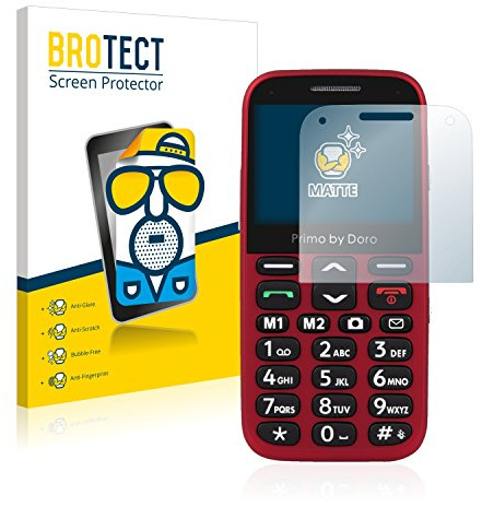 BROTECT Schutzfolie für Doro Primo 366 | 2 Stück Entspiegelnder Displayschutz Made in Germany Matte Displayschutz-Folie Anti-Reflex Anti-Fingerprint Einfache Montage