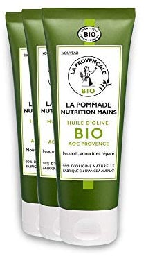 La Provençale - Crema nutrizione mani - Certificato Bio - Olio di Oliva Bio AOC Provence - Made in France - Tutti tipi di pelli - Set di 3