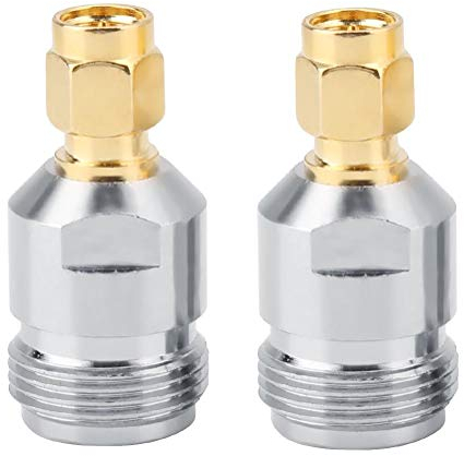 2 Stck RF Stecker Koaxial Adapter N-Buchse auf SMA Stecker Test Converter 0-6 GHz Frequenz 50Ω Impedanz