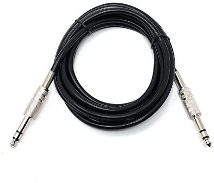 Maincore 3m 6.35mm to 6.35mm Audio Stereo TRS Cable Male to Male, Big Jack 1/4 Connector for DJ, Headphones, Music Studios, Home Audio, HIFI, AMP (Nickel Connectors)