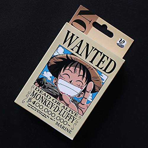 ALTcompluser Anime One Piece Figuren Wanted Spielkarten Poker Kartenspiel Deck Playing Cards 54 Blatt - Geschenk für Fan(Der Strohhut Piraten)