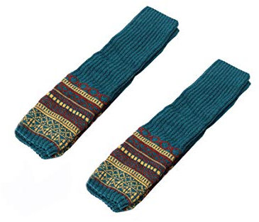 ACVIP Winter Stulpen Beinwärmer Legwarmers Strickstulpen Bein Lange Gestrickte Socken Häkeln Stricken Ballettstulpen für Damen(Pfau blau)