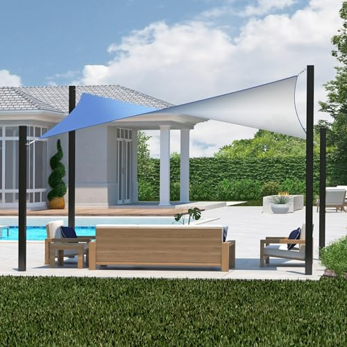 Coolaroo Dualshade Outdoor-Sonnensegel mit 95% UV-Schutz und Montageset, 365,8 x 243,8 cm, rechteckig, Farbe: Santorini