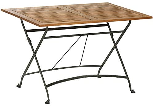 Dehner Klapptisch Tegernsee, ca. 120 x 80 x 74 cm, aus FSC® - zertifiziertem Akazienholz / Stahl, natur / schwarz