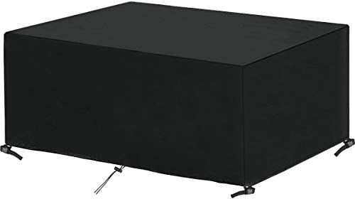 SanGlory Gartentische Abdeckung Rechteckig, Abdeckhaube Gartenmöbel Wasserdicht und Winterfest Abdeckplane Schutzhülle für Gartentische, Stühle und Möbelsets (190 x 117 x 61cm)