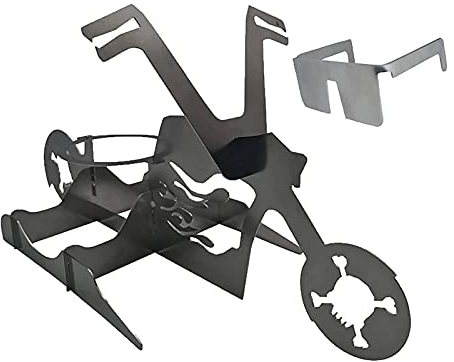 MEETOZ Portable Chicken Stand Beer American Motorcycle BBQ Stainless Steel Rack, Portable Beer Butt Chicken Stand, Beer Chicken Roaster, BBQ Chicken Rack for Outdoor Grills