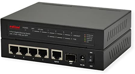 ROLINE Gigabit Ethernet Switch 6 Puertos (5X 10/100/1000 + 1x SFP, 4X PoE+)