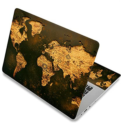 BIJIHUA Laptop Skin Sticker Decal Universal World Map Laptop Sticker 17 Vinyl Notebook Skin 15.6 15 Decal 1214 Computer Sticker Cover