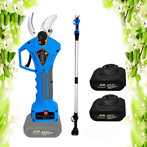Tijeras Podadora con pertiga Telescópica eléctricas Tijeras de Podar Recargables con 2 x 16.8V Baterías, Extensible 150/190cm, Portátil inalámbricas (Tamaño : 190cm)