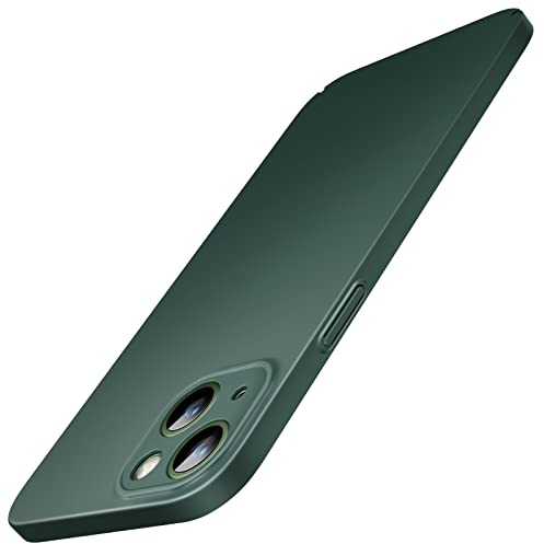 JETech Cover Sottile Aggiornamento (0,85 mm Magro) per iPhone 13 6,1 Pollici, Copriobiettivo per Fotocamera Protezione Completa, PC Rigido Opaco Leggero Custodia Ultra Sottile (Verde Notte)