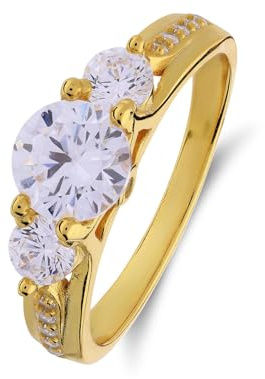 Lucardi - Damen Plattierter Ring - Schmuck - Geschenke für Frauen - Gold