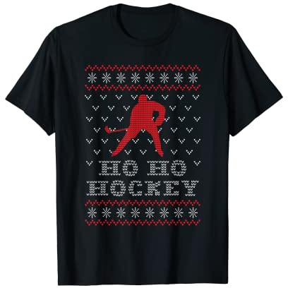Lustiges Hockey Weihnachten T-Shirt Ho Hockey T-Shirt