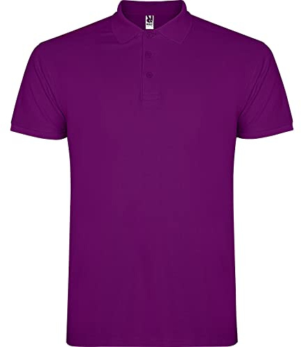 ROLY Polo Hombre Algodón Star 6638 – Polo Clásico Manga Corta, Cuello Canalé, Tapeta con 3 Botones – Ideal Trabajo o Diario
