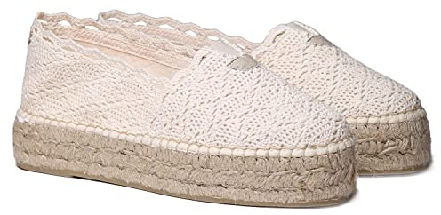 Toni Pons Aitana - Gehäkelte Flache Espadrille für Damen Baumwolle.