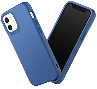 RhinoShield Case kompatibel mit [iPhone 12 Mini] | SolidSuit - Stoßdämpfende & schlanke Schutzhülle mit Premium Finish - 3.5 Meter Fallschutz - Austauschbare Kamera-Ringe - Kobaltblau