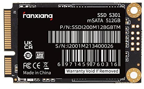 fanxiang S301 512GB mSATA SSD Mini SATA III 6Gb/s Internal Solid State Drive, 3D NAND TLC, Compatible with Ultrabook Desktop PC Laptop