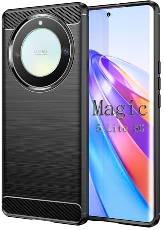 betterfon Hülle für Honor Magic5 Lite 5GHandyhülle Carbon Handy Tasche in Schwarz
