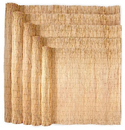 Wadan Natural Reed Screening, Garden Privacy Screening for Outdoor, Reed Screen Peeled Roll Garden Screening for Sun and Wind Protection, Patio and Privacy Screen for Garden Wall Covering (1.5m x 4m)