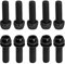 10 Piezas Pernos de Vástago de Bicicleta, M6x20mm Bicicleta Disco Freno Pinza Tornillos, Tornillos de Vástago de Bicicleta con Arandelas, Tornillos para Potencia de Bicicleta de Montaña (Black)