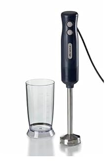 Ariete 601 Mélangeur à Plongée Breakfast, Mélangeur à immersion, 700 W, 2 vitesses, Lame en acier inoxydable, Jambe amovible, Verre transparent, Dark & Sahara Grey