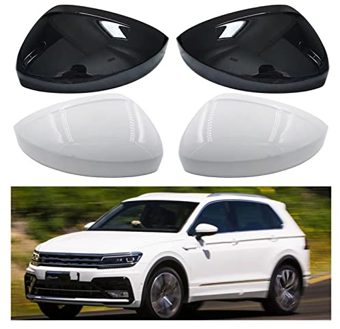 Spiegelkappen Für VW Für Tiguan 2017 2018 2019 2020 Auto Rück Ersetzen Links Rechts Auto Seite Spiegel Abdeckung Flügel Kappe Gehäuse Außenspiegelkappe (Farbe : Right-White)