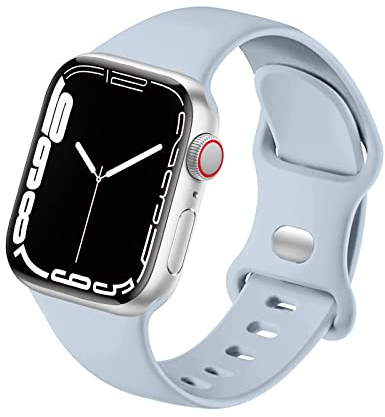 HdanMole Sport Strap Compatible with Apple Watch Straps 40mm 38mm 41mm 42mm 44mm 45mm 46mm, Silicone Strap Replacement for iWatch Straps Series 10 9 8 7 6 5 4 3 2 1 SE Women Men, Sky Blue