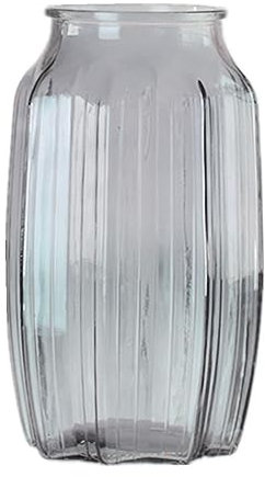 Surwin Vase en Verre, Vases Decoratifs Moderne pour Intérieur & Mariage Vase en Verre Transparent pour Décoration Table à Dîner, Bureau Intérieur,Salle de Réunion,Noël - Hauteur 22cm (Gris fumé)