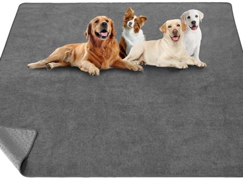 1er Welpen Unterlagen Waschbar Puppy Training Pads, 133*208cm Schnell Absorbierend Haustier Hygieneunterlage, Wiederverwendbar Trainingsunterlagen für Welpen,Groß, Alte, oder inkontinente Hunde Grau